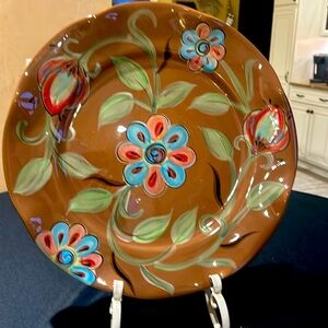 Gail Pittman Cottage Garden Handpainted serving platte - Southern Living at Home